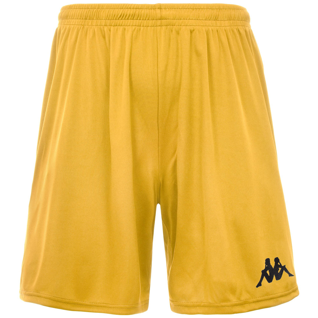 Pantalones cortos interlock de fútbol para hombre de color amarillo. 01