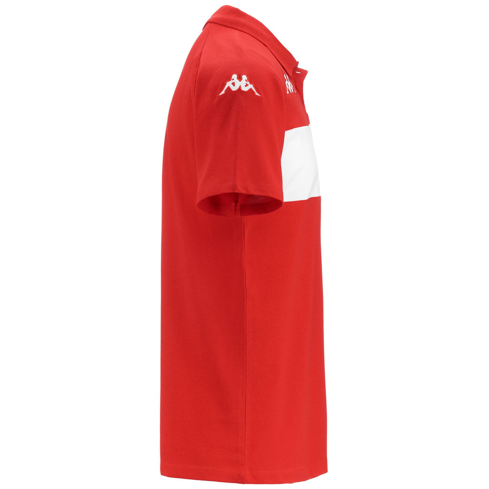 Red Men's Football Polo Shirt in Cotton 02