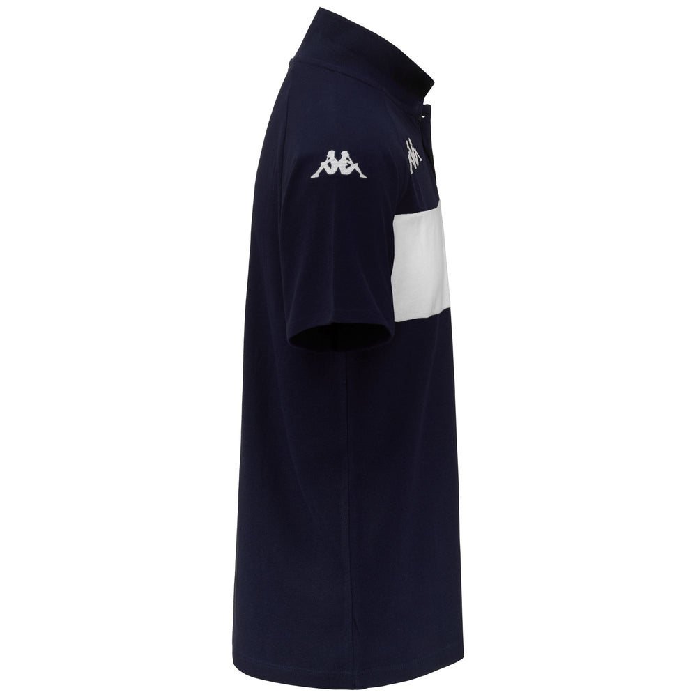 Polo da calcio in cotone slim fit blu da uomo 02
