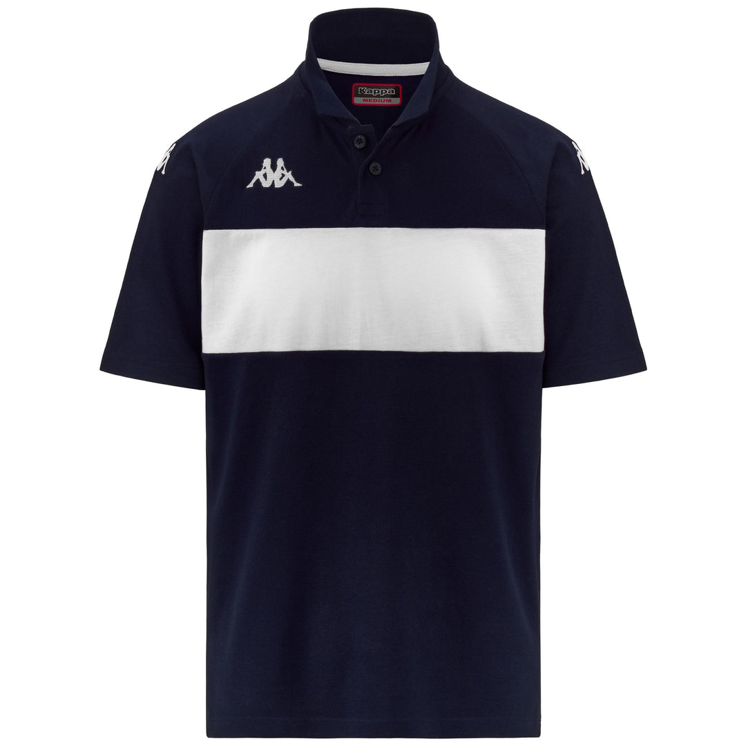 Polo da calcio in cotone slim fit blu da uomo 01
