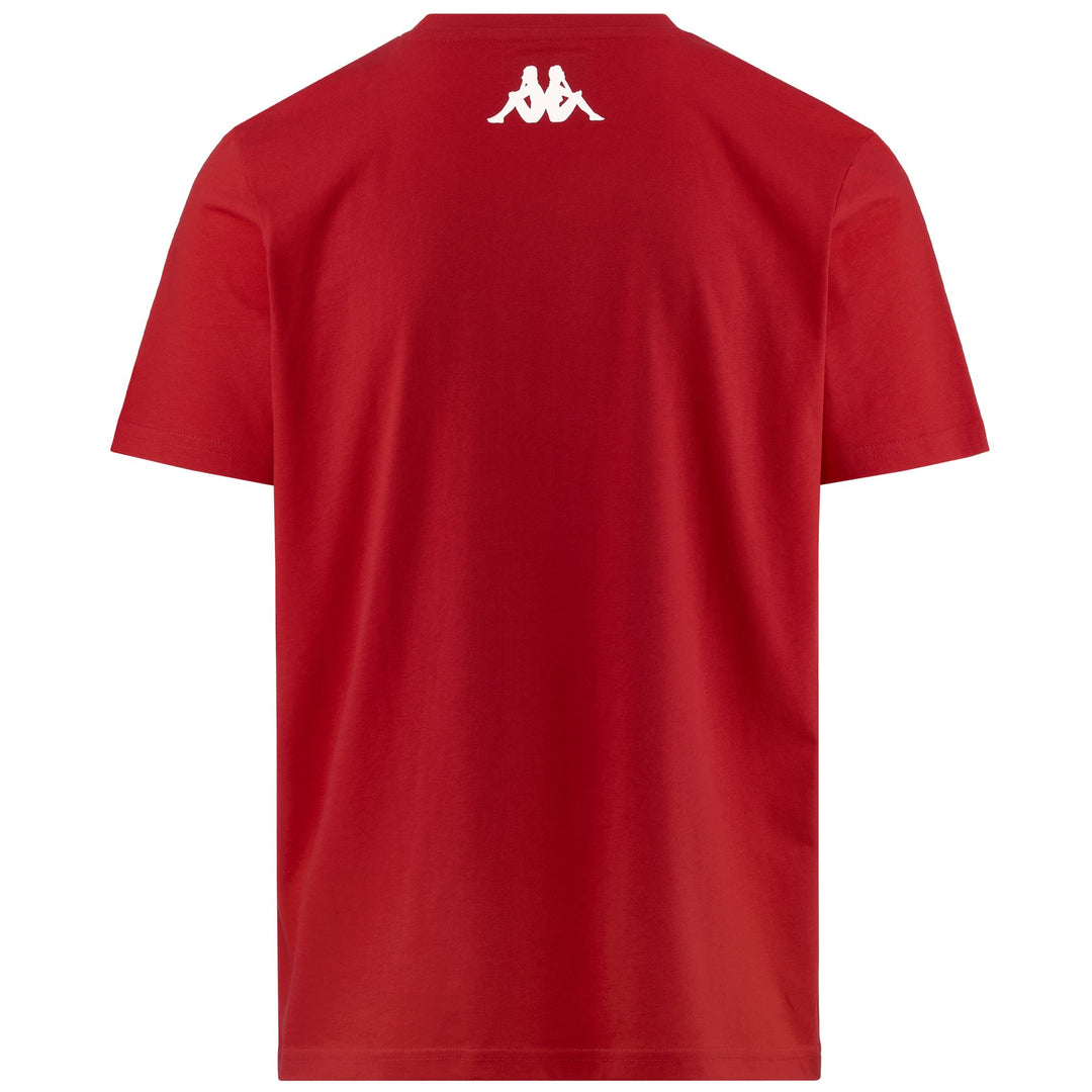 T-shirt rouge en coton pour homme, coupe classique, idéal pour l'entraînement main
