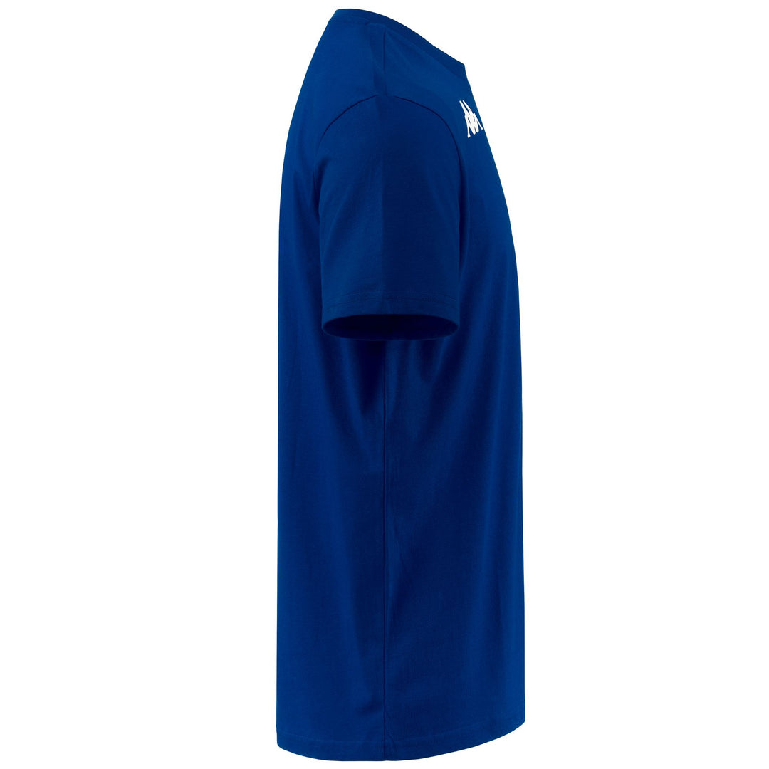 T-shirt bleu en coton pour homme, idéal pour l'entraînement main