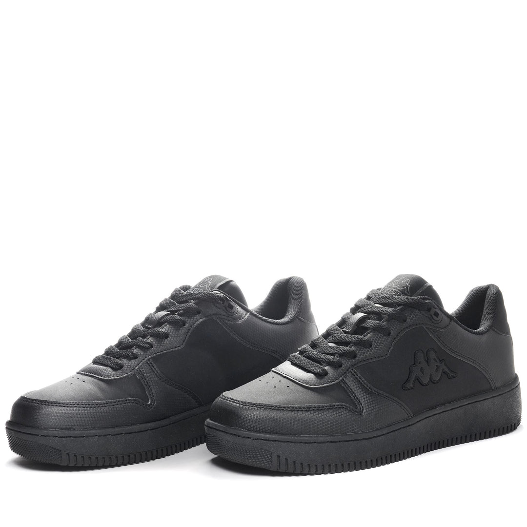 Zapatillas unisex negras de corte bajo con suela de caucho sintético 01