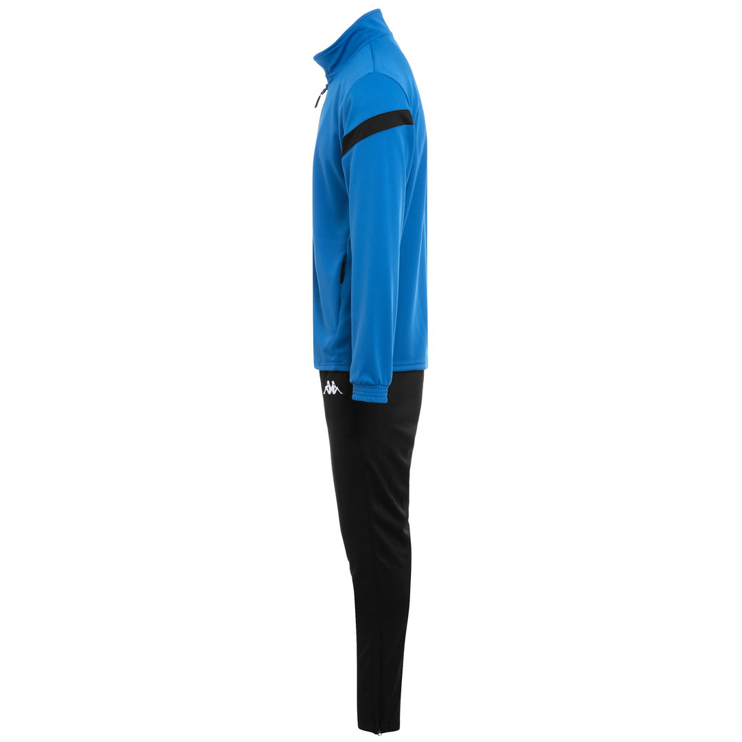 Survêtement bleu pour homme, coupe ajustée, en tissu piqué tricot main