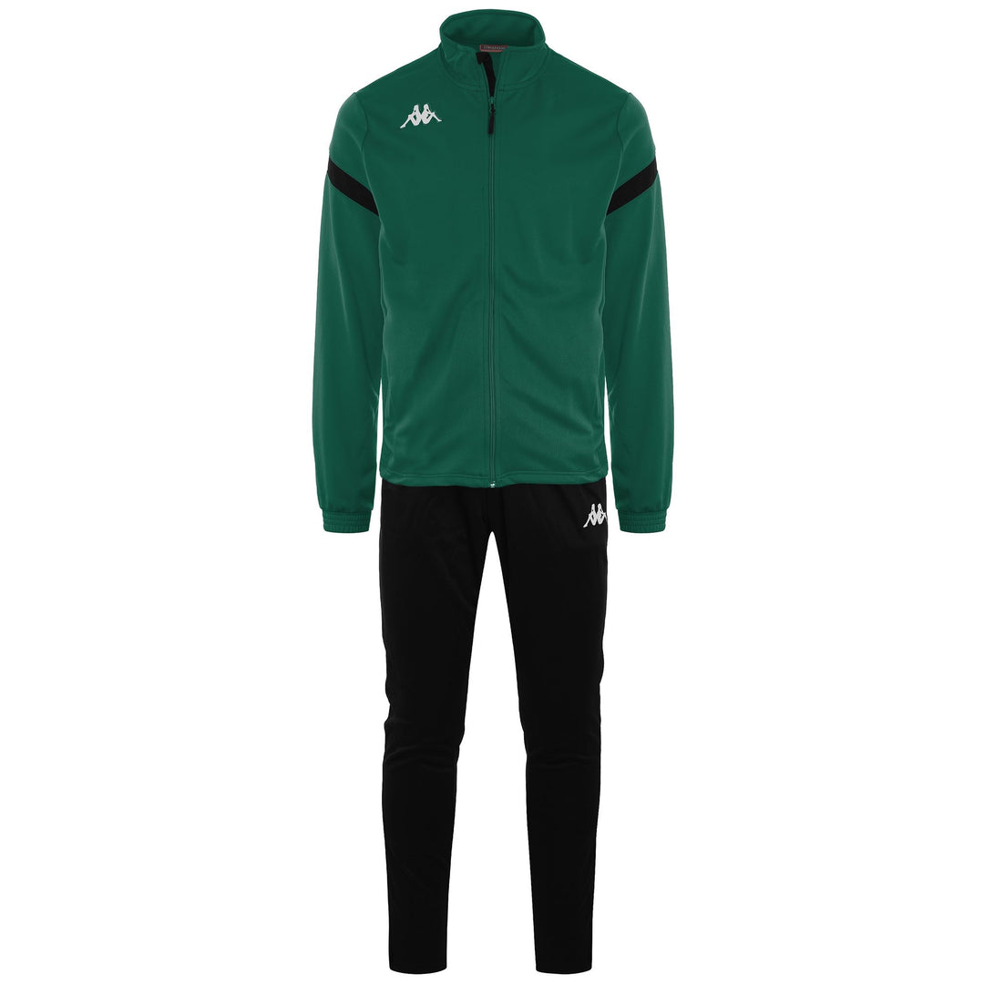 Chándal de fútbol verde ajustado para hombre en tejido piqué 01