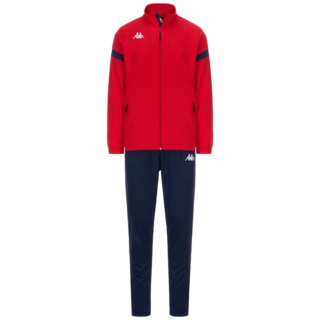 Survêtement de football rouge pour homme, coupe ajustée, en tissu piqué tricot 01
