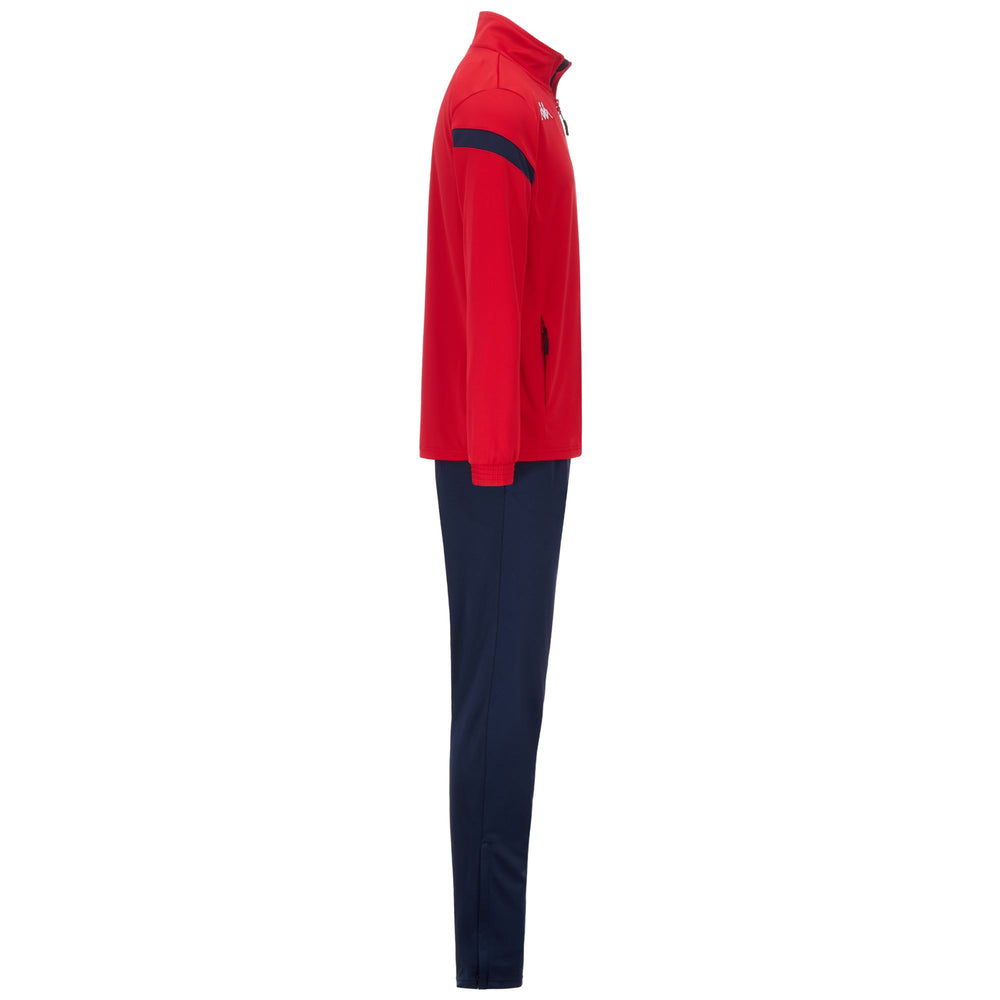 Survêtement de football rouge pour homme, coupe ajustée, en tissu piqué tricot 02
