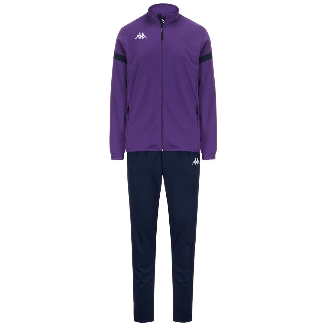 Survêtement de football violet pour homme, coupe ajustée, en tissu piqué tricot 01