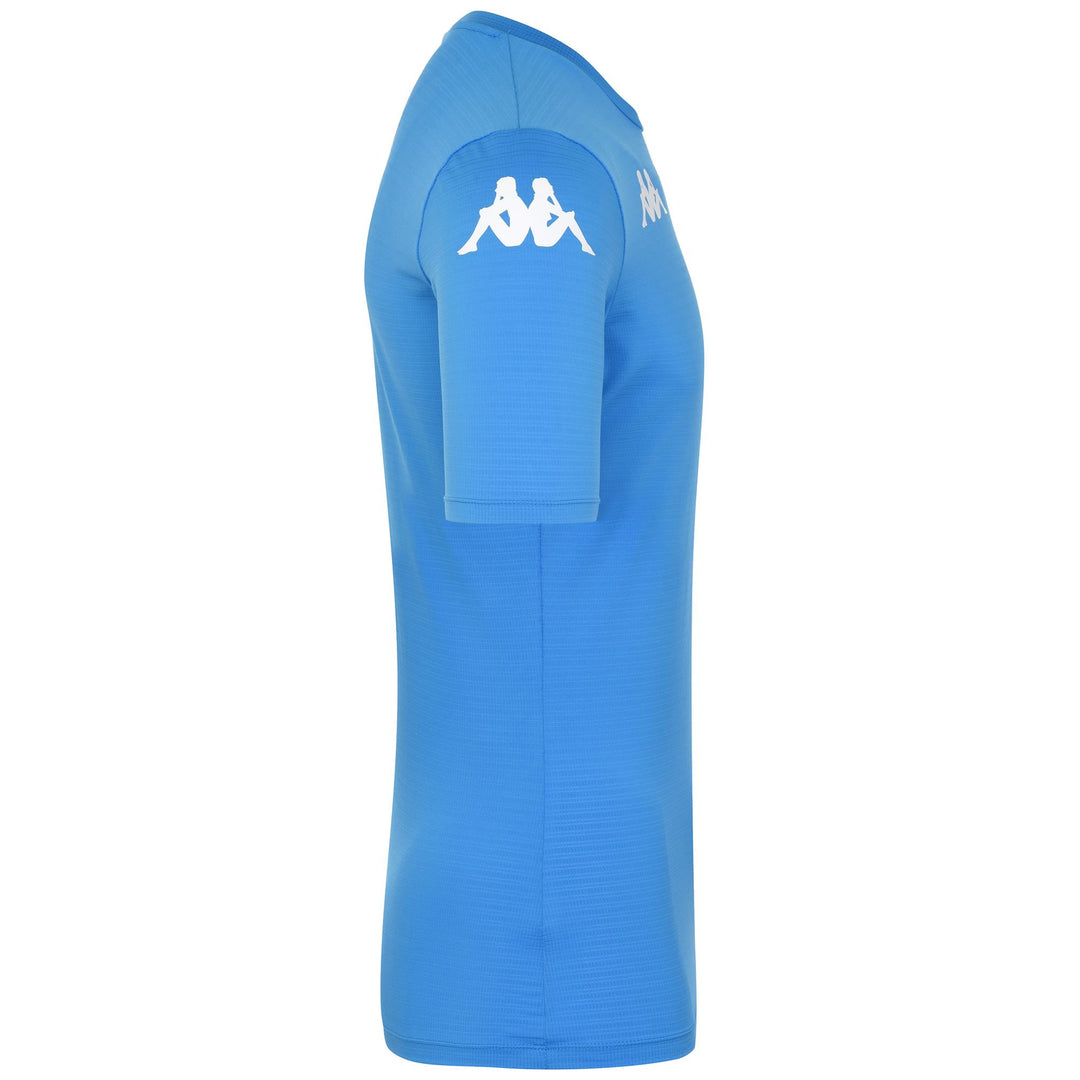 Maglia da calcio blu da uomo aderente in tessuto elasticizzato main