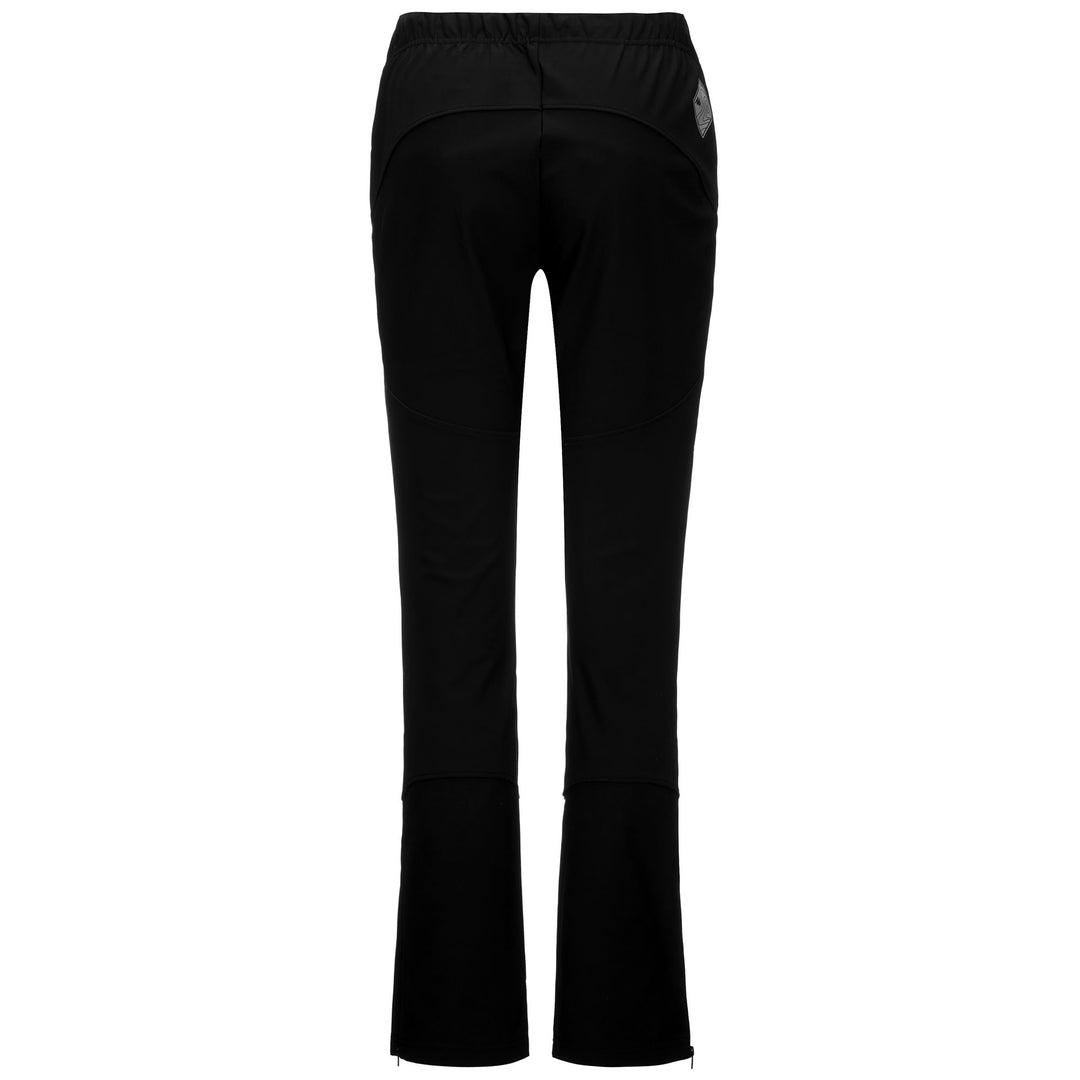 Pantalon de ski stretch noir pour femme, coupe classique, avec empiècements coupe-vent main