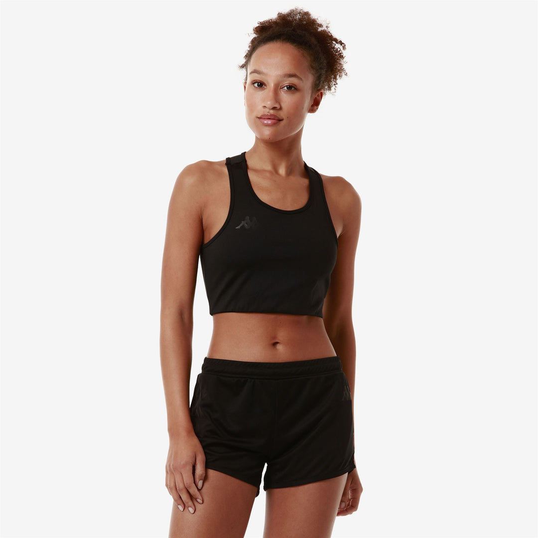 Black Women's Active Training Jersey Top in Skin Fit Design main