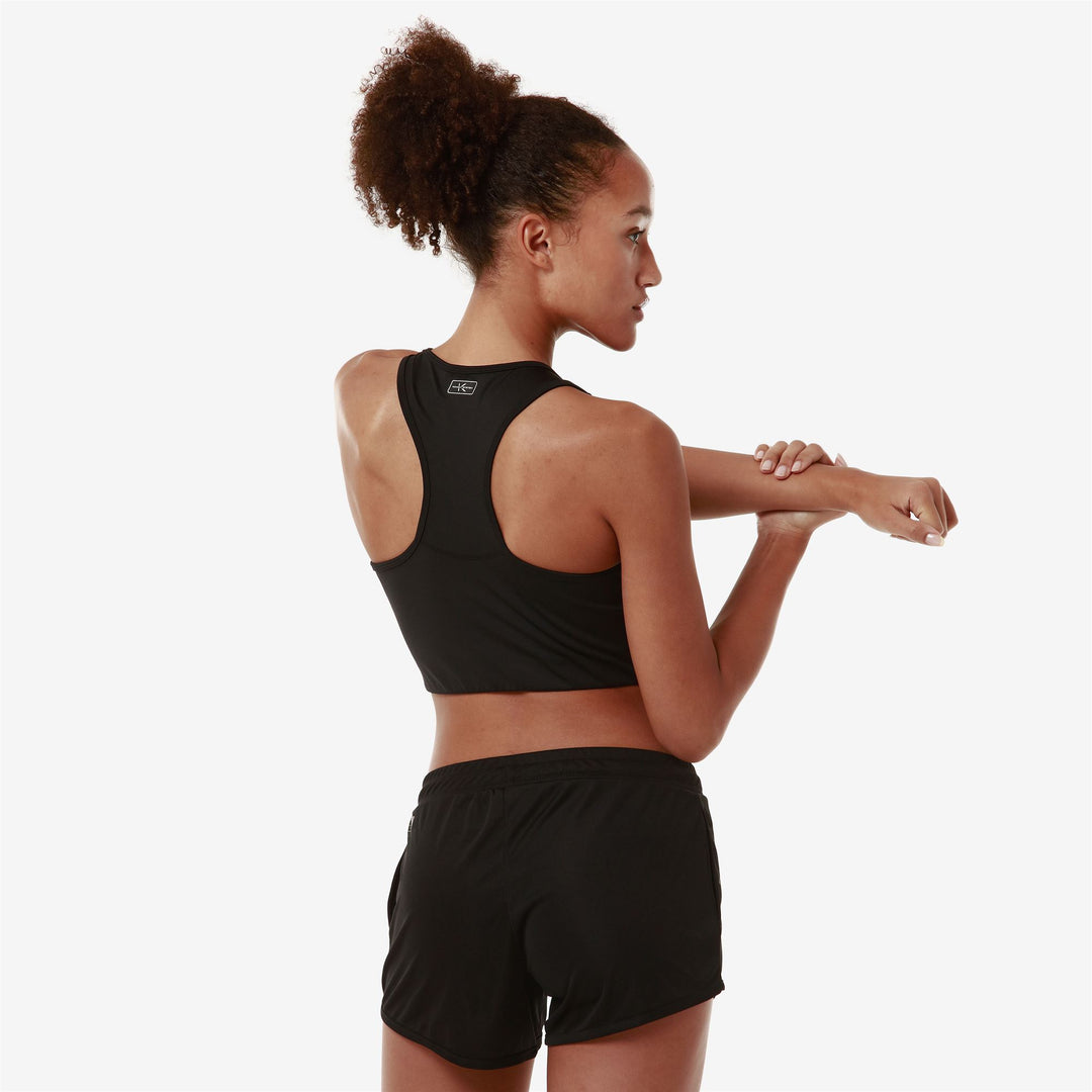 Black Women's Active Training Jersey Top in Skin Fit Design main