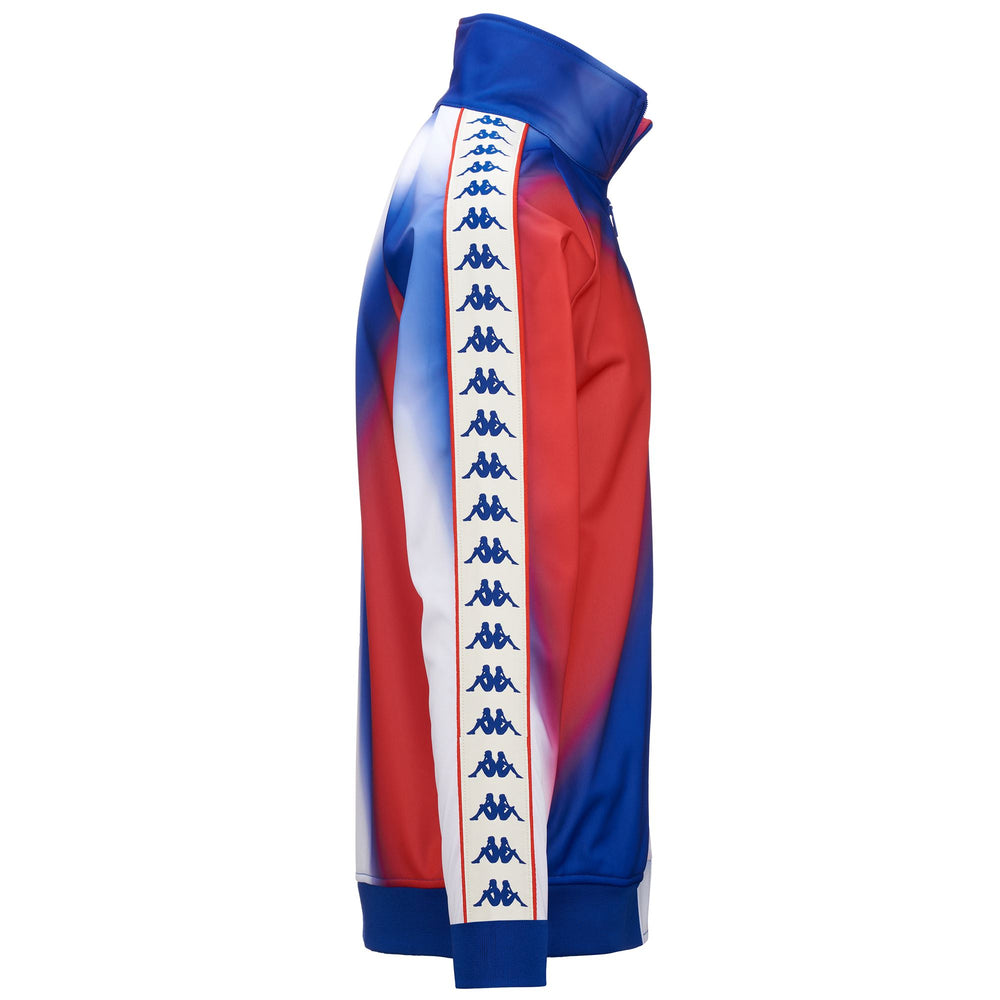 Fleece Man 222 BANDA ANNISTON 3 GRAPHIK Jacket GRAPHIK BLUE ROYAL-RED-WHITE ANTIQUE Dressed Front (jpg Rgb)	