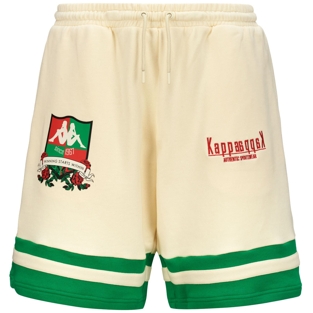Shorts Man AUTHENTIC HERITAGE LAUSHON Sport  Shorts WHITE ANTIQUE - GREEN FERN Photo (jpg Rgb)			