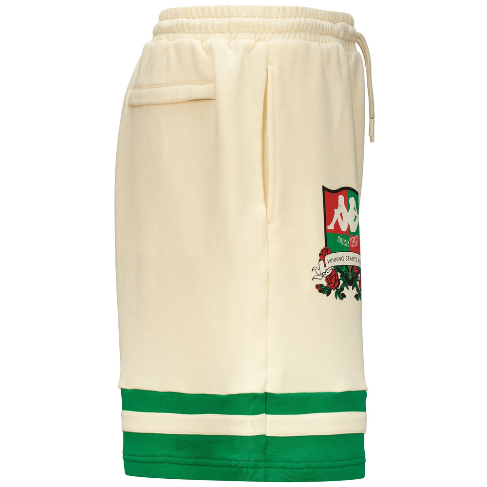 Shorts Man AUTHENTIC HERITAGE LAUSHON Sport  Shorts WHITE ANTIQUE - GREEN FERN Dressed Front (jpg Rgb)	