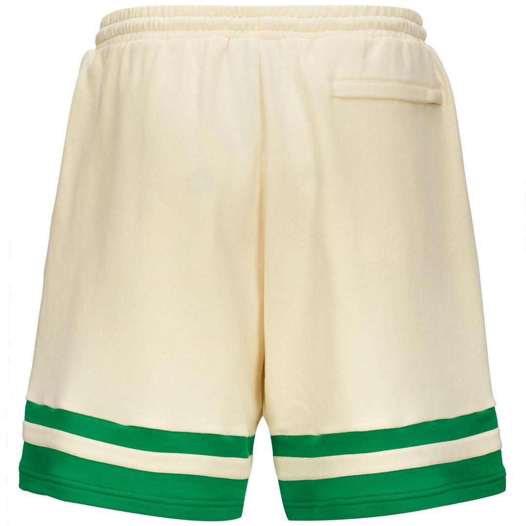 Shorts Man AUTHENTIC HERITAGE LAUSHON Sport  Shorts WHITE ANTIQUE - GREEN FERN Dressed Side (jpg Rgb)		