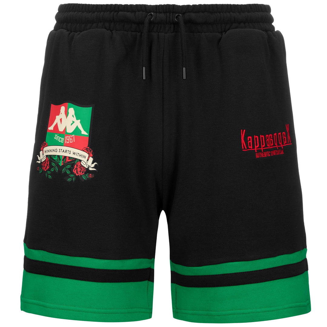 Shorts Man AUTHENTIC HERITAGE LAUSHON Sport  Shorts BLACK - GREEN FERN Photo (jpg Rgb)			