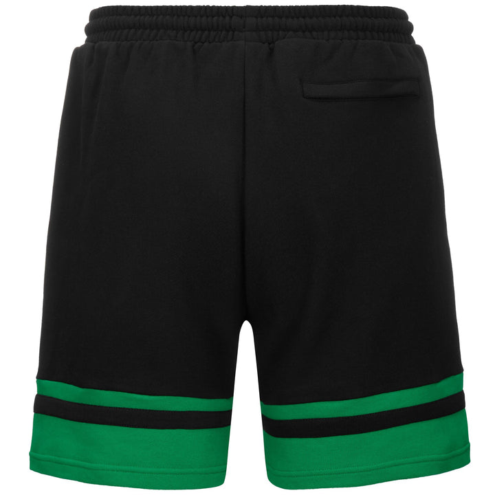 Shorts Man AUTHENTIC HERITAGE LAUSHON Sport  Shorts BLACK - GREEN FERN Dressed Side (jpg Rgb)		