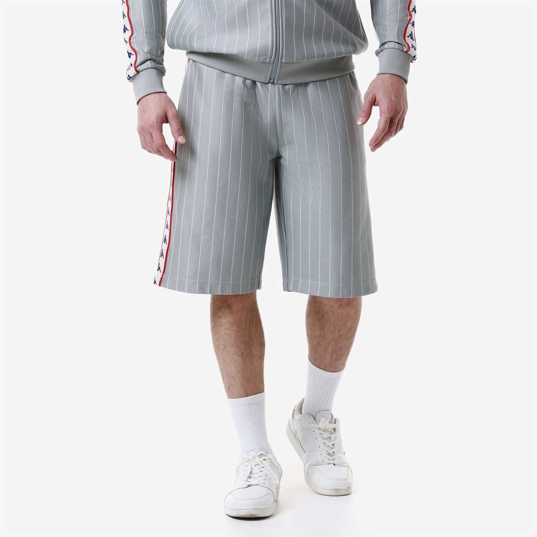 Shorts Man 222 BANDA LULLO Sport  Shorts GREY-WHITE ANTIQUE-RED Detail (jpg Rgb)			