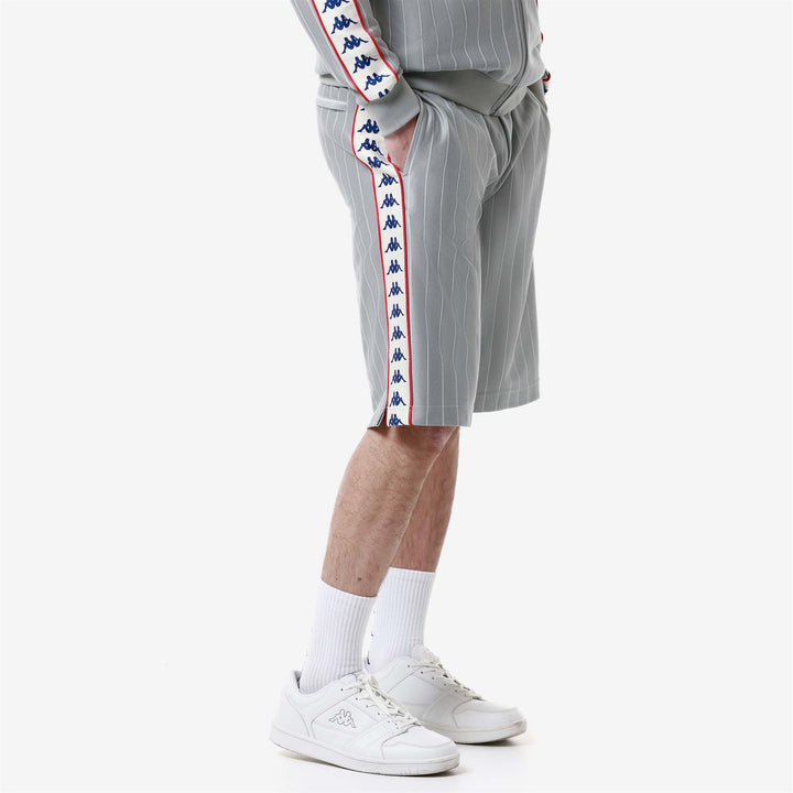 Shorts Man 222 BANDA LULLO Sport  Shorts GREY-WHITE ANTIQUE-RED Dressed Front Double		