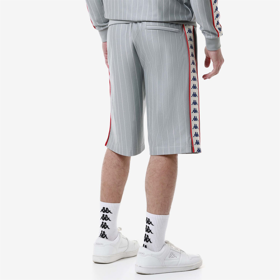 Shorts Man 222 BANDA LULLO Sport  Shorts GREY-WHITE ANTIQUE-RED Detail Double				