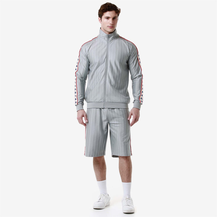 Shorts Man 222 BANDA LULLO Sport  Shorts GREY-WHITE ANTIQUE-RED Dressed Back (jpg Rgb)		