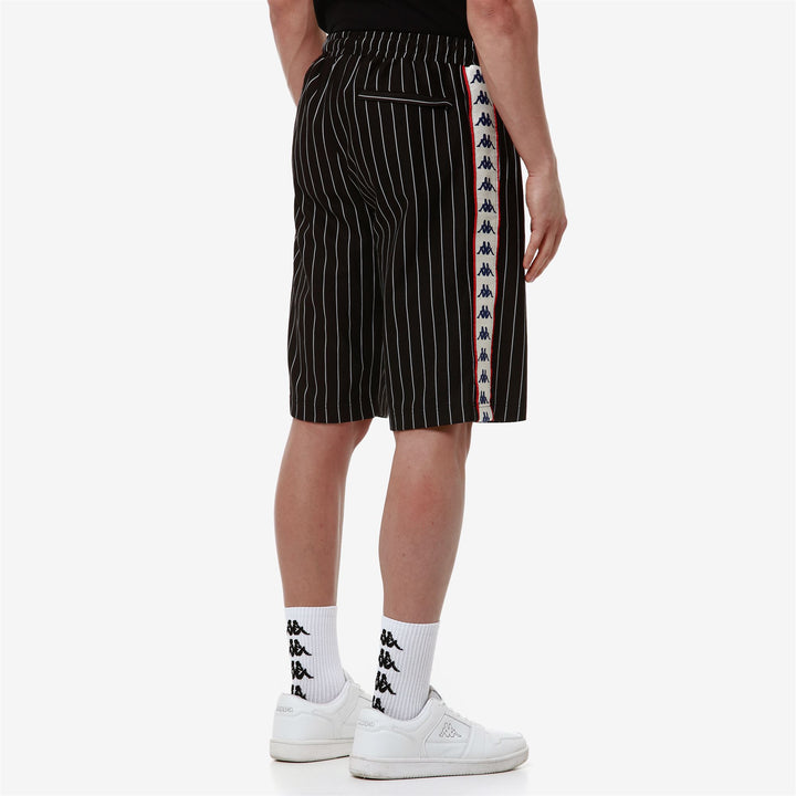 Shorts Man 222 BANDA LULLO Sport  Shorts BLACK-WHITE ANTIQUE-RED Detail Double				