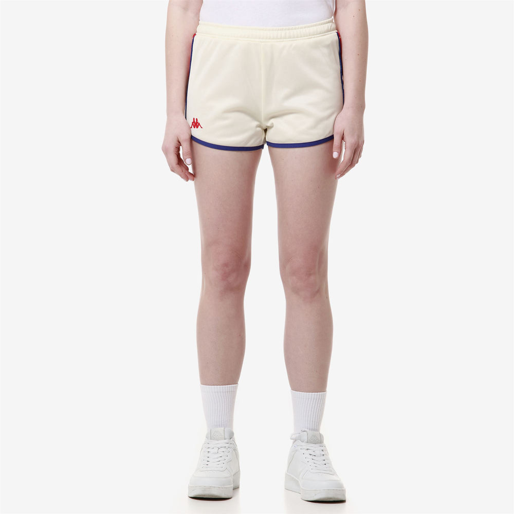 Shorts Woman 222 BANDA LOSILLEGT Sport  Shorts GRAPHIK TAPE WHITE ANTIQUE-RED-GREY Detail (jpg Rgb)			