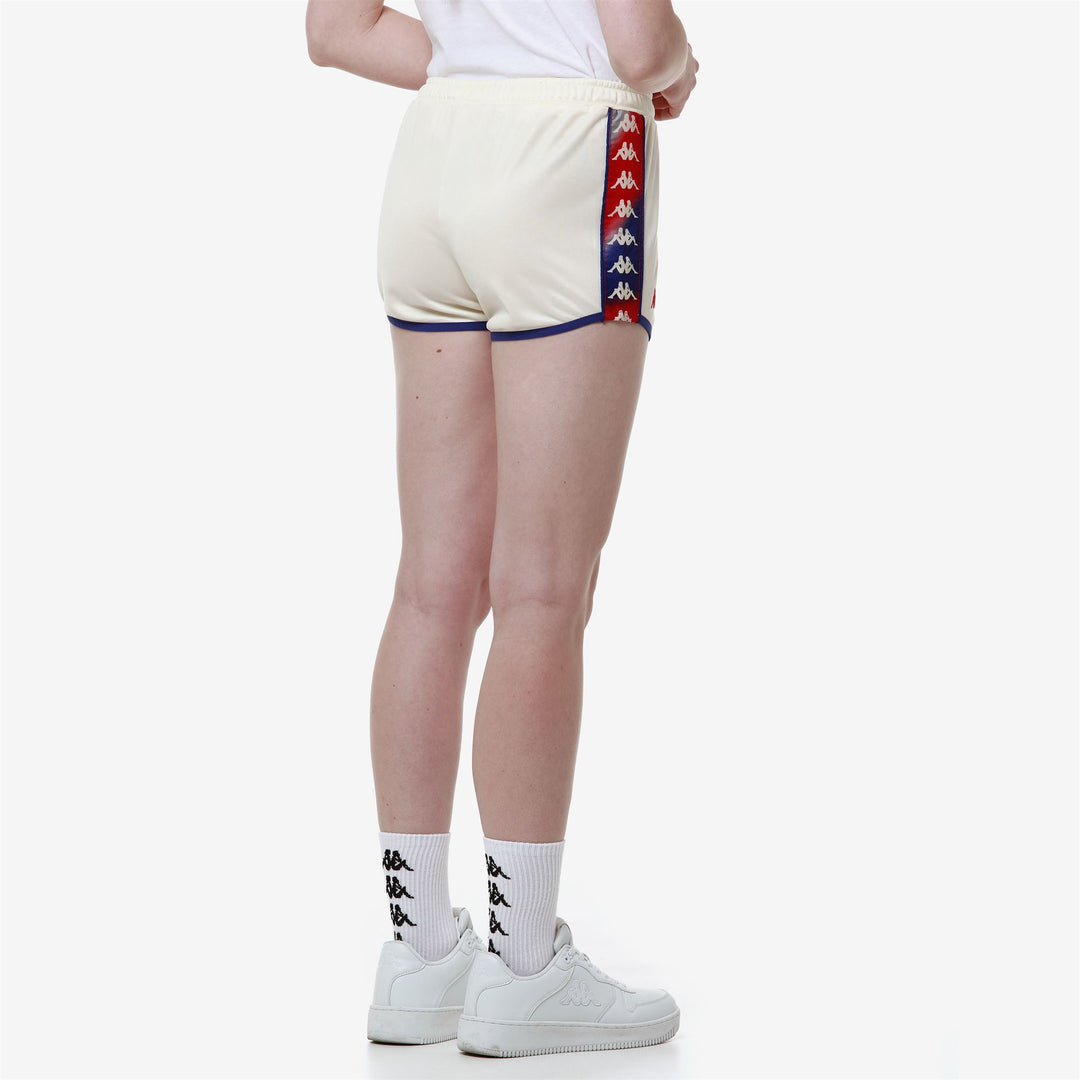 Shorts Woman 222 BANDA LOSILLEGT Sport  Shorts GRAPHIK TAPE WHITE ANTIQUE-RED-GREY Detail Double				