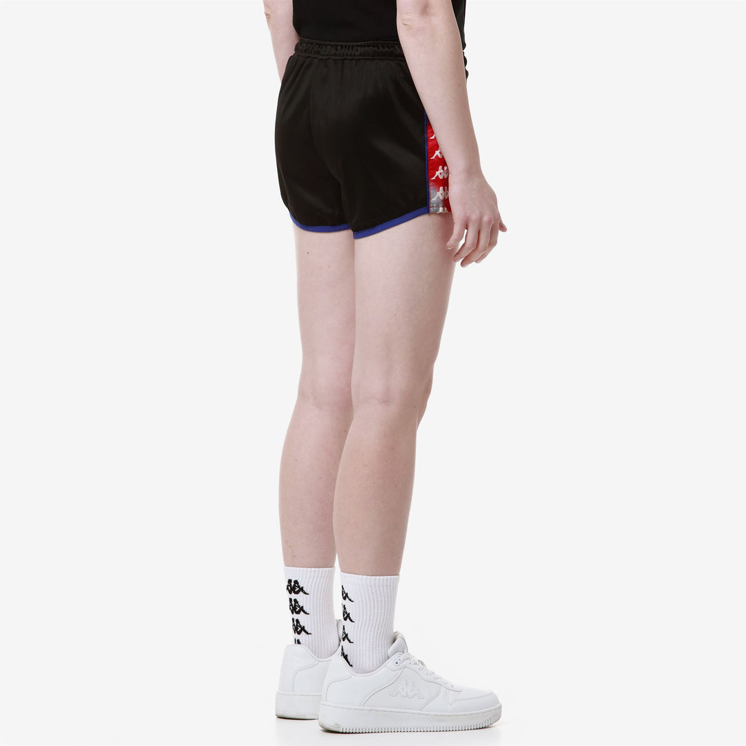 Shorts Woman 222 BANDA LOSILLEGT Sport  Shorts GRAPHIK TAPE BLACK-RED-BLUE ROYAL Detail Double				