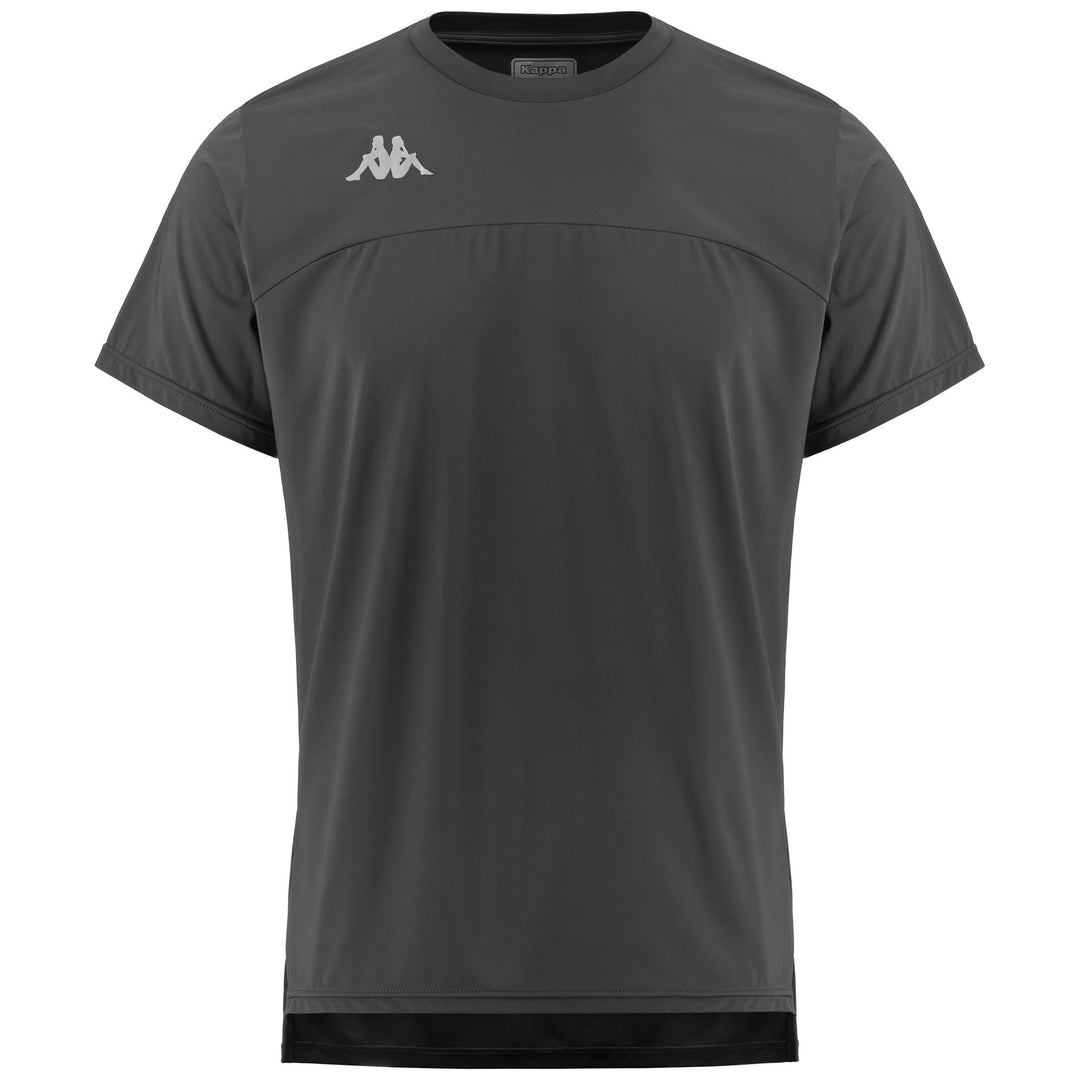 T-shirt de course gris pour homme, coupe classique, avec empiècements en mesh 01