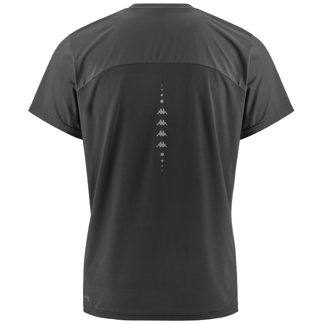 T-shirt de course gris pour homme, coupe classique, avec empiècements en mesh main