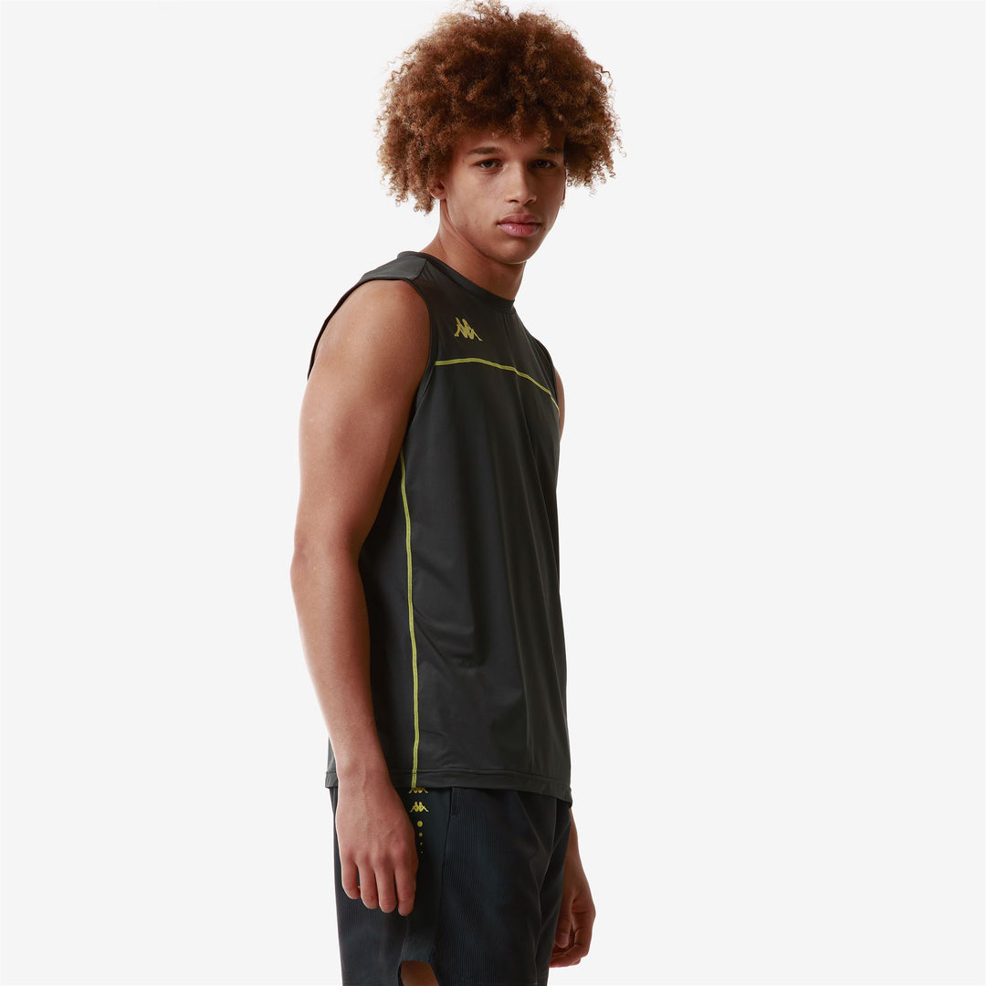 Dark Grey Men's Training Tank Active Jersey with Mesh Insert main