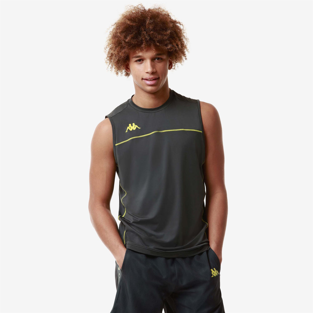 Dark Grey Men's Training Tank Active Jersey with Mesh Insert main