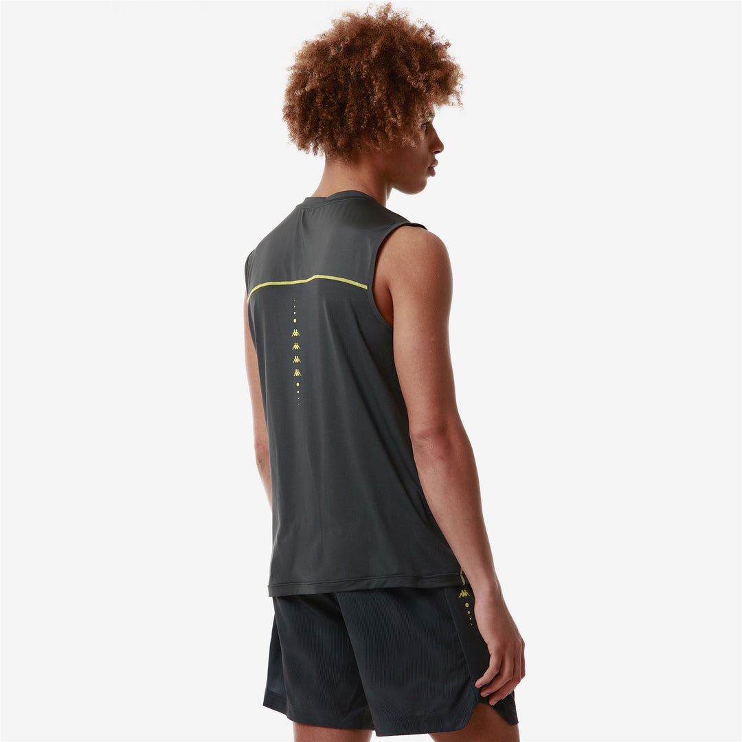 Dark Grey Men's Training Tank Active Jersey with Mesh Insert main