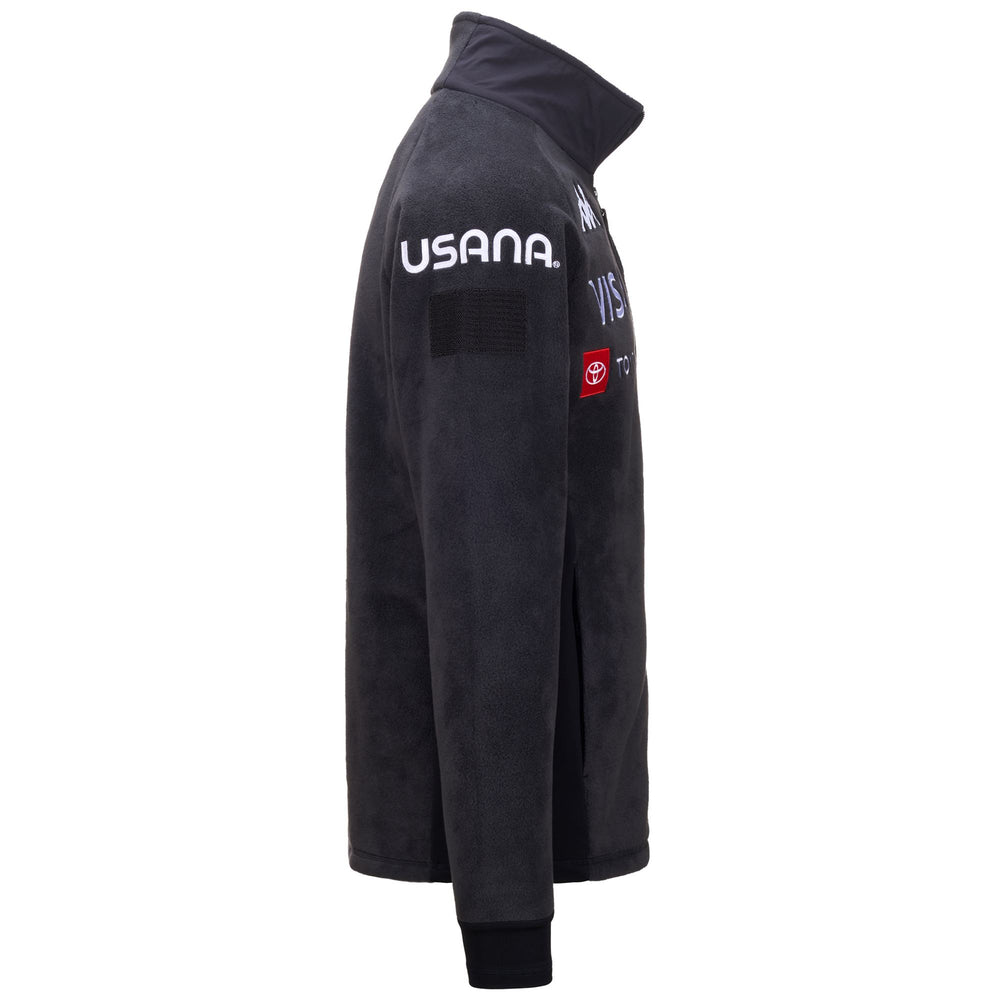 Forro polar azul para esquí de hombre, corte ajustado, con cuello cortavientos. 02