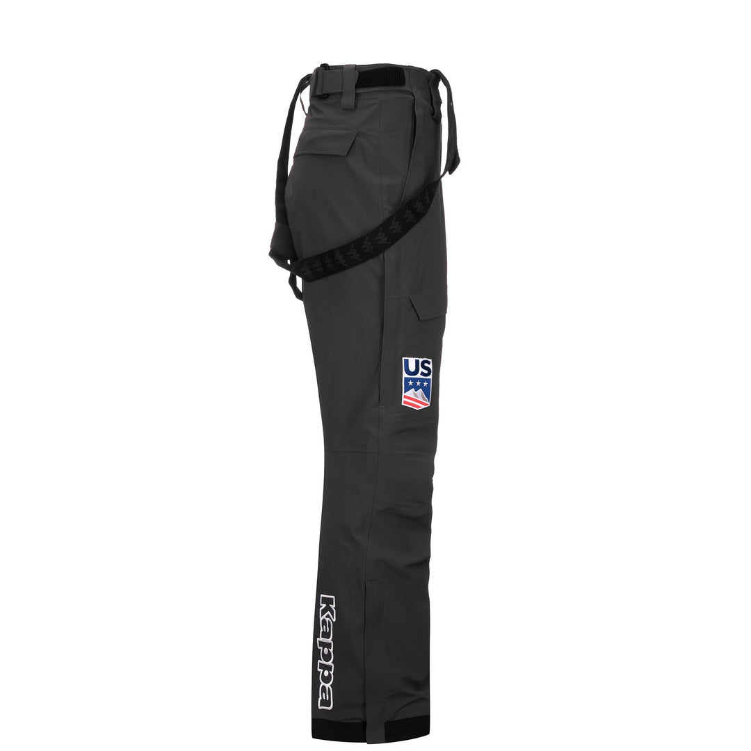 Pantalon de ski rembourré gris unisexe avec protection imperméable main