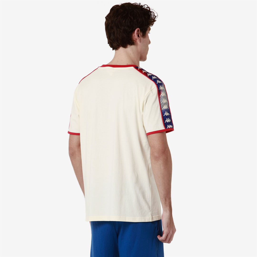 T-ShirtsTop Man 222 BANDA LILOGT T-Shirt GRAPHIK TAPE WHITE ANTIQUE-BLUE ROYAL-GREY Detail Double				