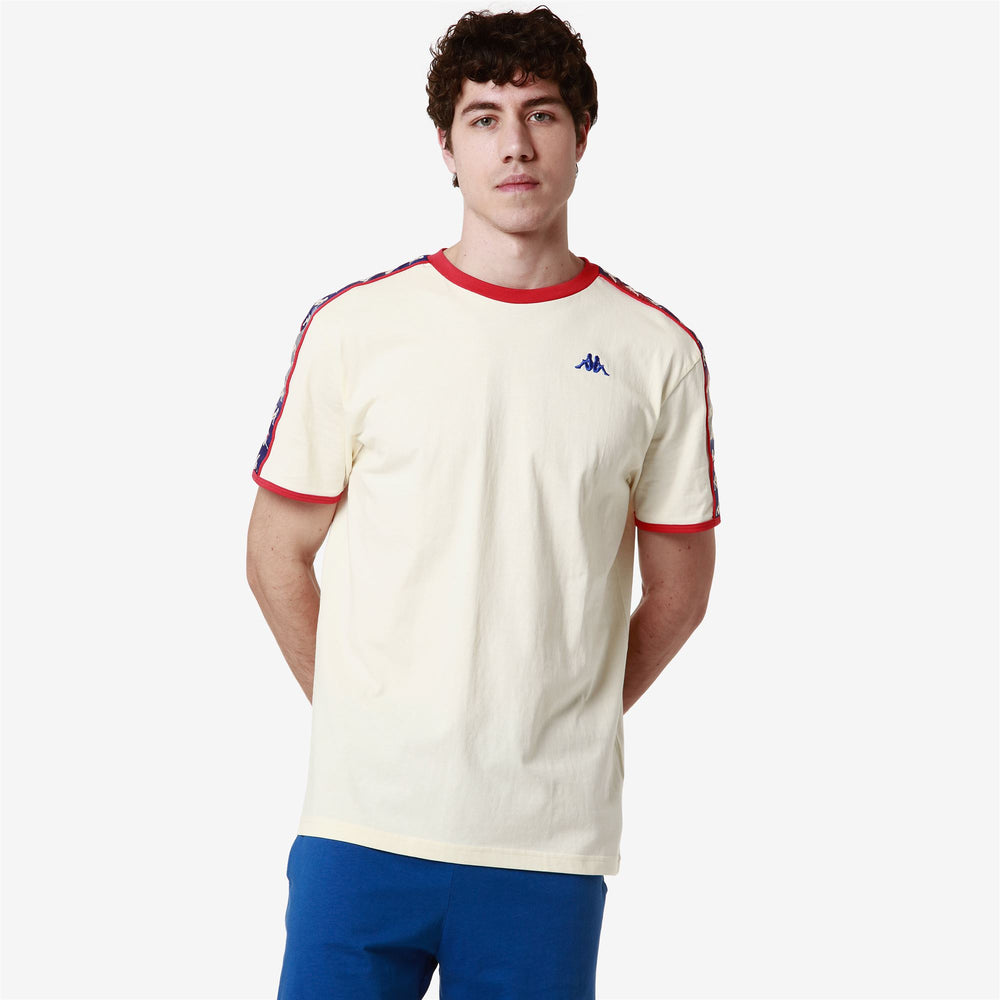 T-ShirtsTop Man 222 BANDA LILOGT T-Shirt GRAPHIK TAPE WHITE ANTIQUE-BLUE ROYAL-GREY Detail (jpg Rgb)			