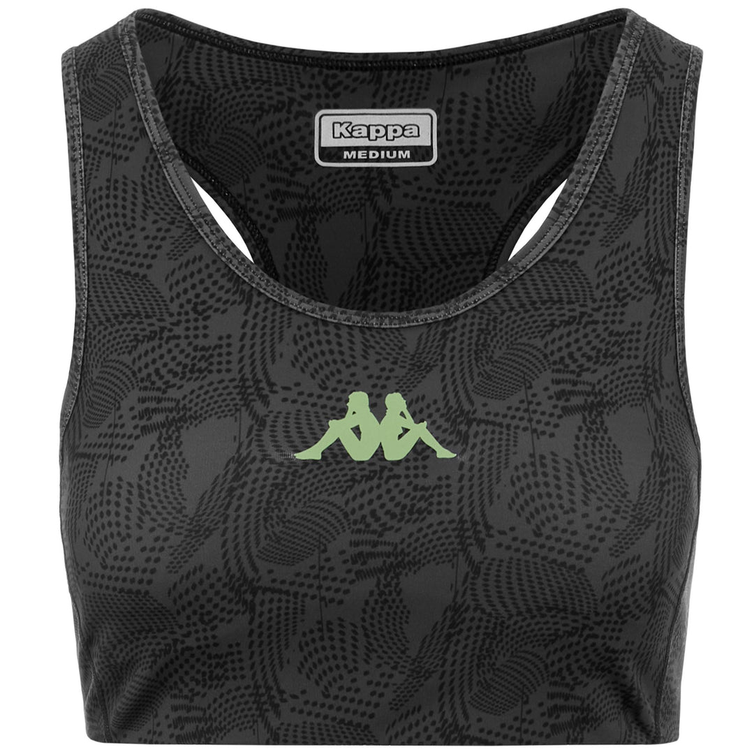 Grey Black Women's Training Active Jersey Top with Removable Cups 01