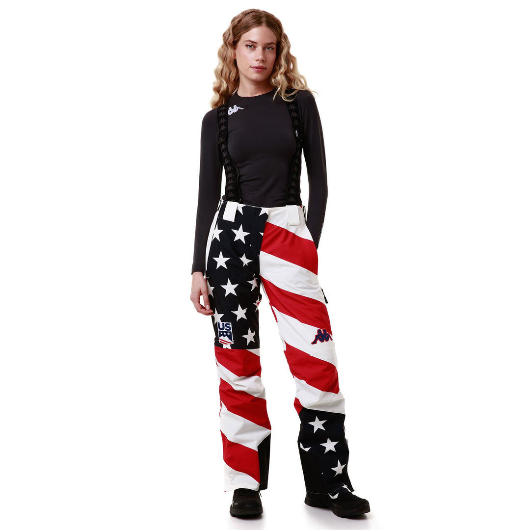 Pantalon de ski rembourré bleu pour femme, coupe ajustée, avec protection imperméable 01