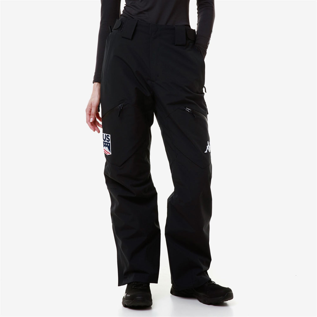 Pantalon de ski rembourré bleu pour femme, coupe slim, avec protection imperméable main