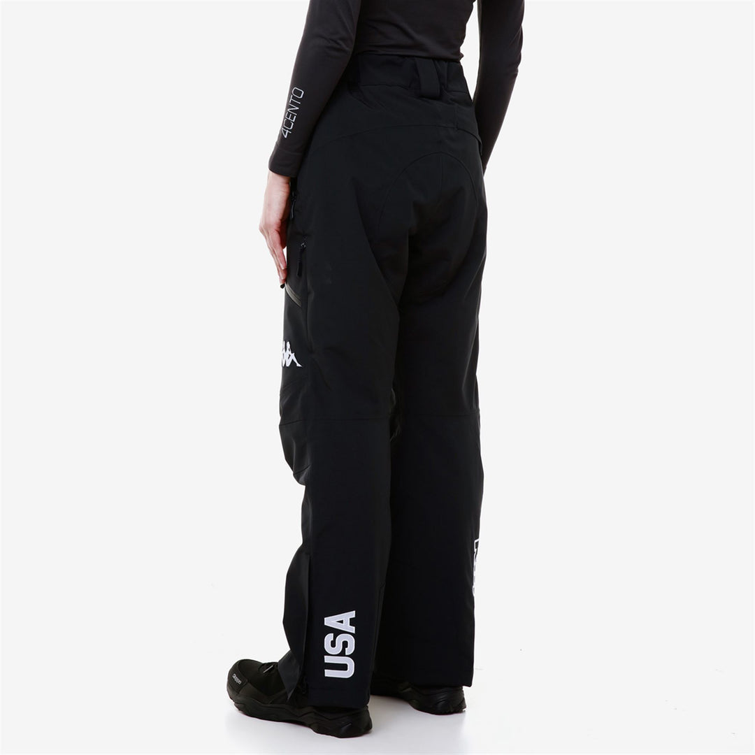 Pantalon de ski rembourré bleu pour femme, coupe slim, avec protection imperméable main
