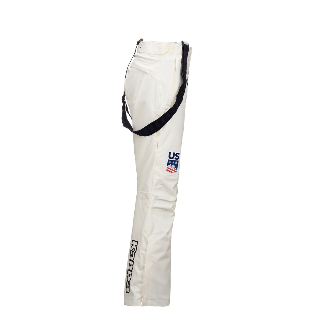 Women's White Slim Fit Padded Ski Trousers with Waterproof Protection main