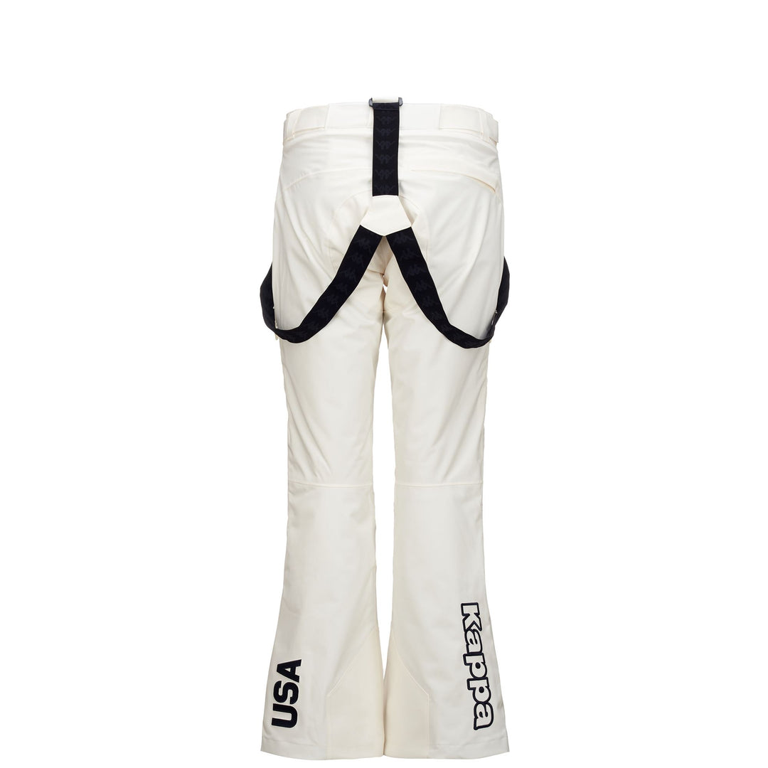 Pantalon de ski imperméable blanc pour femme, coupe slim, avec rembourrage main