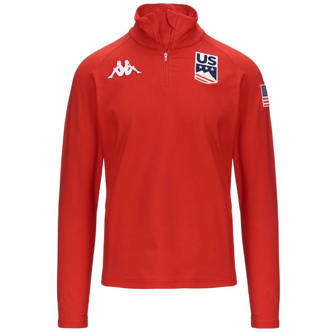 Chaqueta de esquí unisex de microfibra roja con corte entallado y media cremallera main