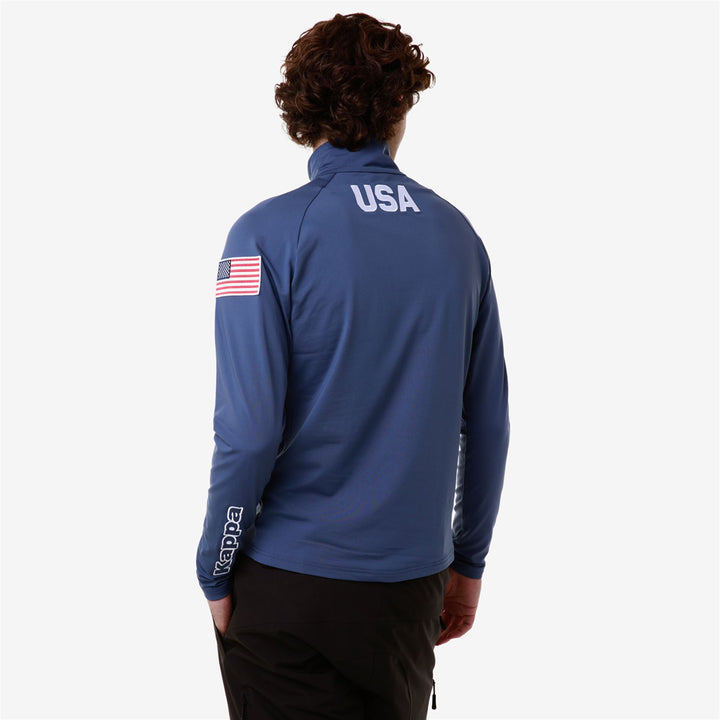 Fleece Unisex 6CENTO 687BK US Jacket BLUE FIORD Detail Double				