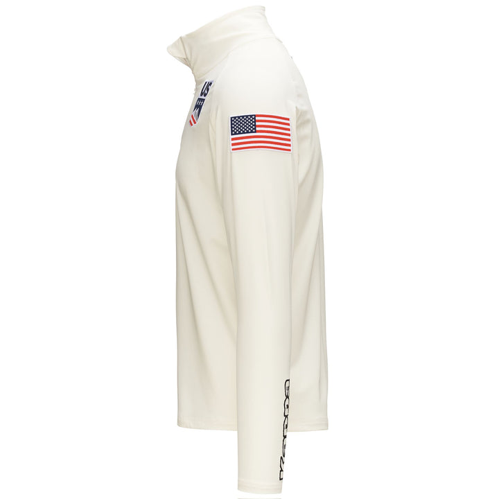 Fleece Unisex 6CENTO 687BK US Jacket WHITE COCONUT Dressed Front (jpg Rgb)	