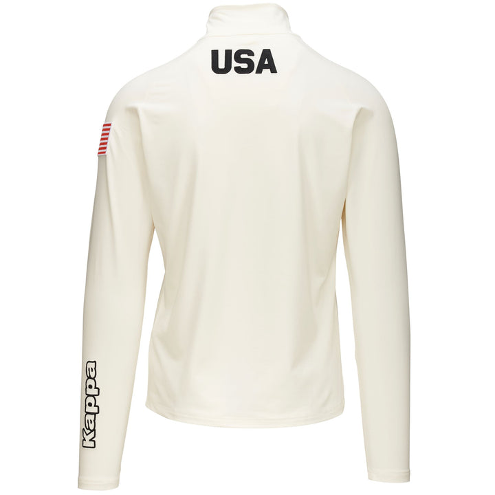 Fleece Unisex 6CENTO 687BK US Jacket WHITE COCONUT Dressed Side (jpg Rgb)		