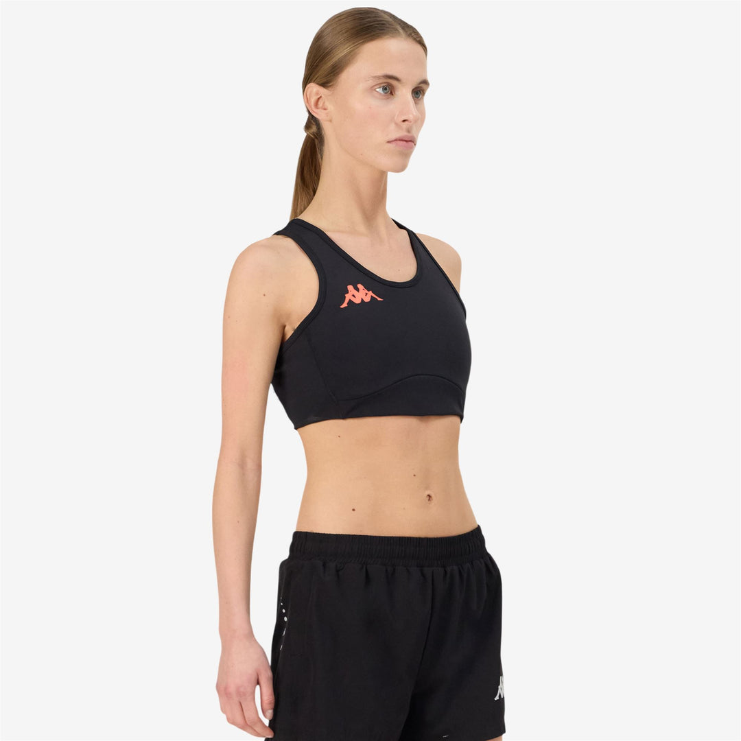 Top da allenamento elasticizzato slim fit da donna nero main